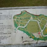 湊公園内の全体図看板　水戸藩の別邸 い賓館跡、港御殿の松など紹介