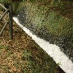 自然の地形を巧みに利活用した用水路。十石堀は農民自らの発意と計画により、1669年に建設された用水施設で用水路延長約15km、取水水門２ヶ所、分水工２ヶ所、最大取水量毎秒0.36ｍ3、受益面積は78haです。鉄筋コンクリート三面張り水路に改修されている区間もあるが、水源から約２kmの区間は、建設後、350年が経過した現在でも建設当時の姿のまま利用されている